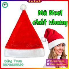 Mũ Noel vải nhung đẹp hóa trang Ông Già Noel Giáng Sinh vui vẻ