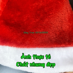 Mũ Noel vải nhung đẹp hóa trang Ông Già Noel Giáng Sinh vui vẻ