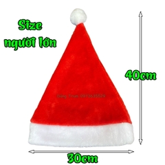 Mũ Noel vải nhung đẹp hóa trang Ông Già Noel Giáng Sinh vui vẻ
