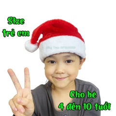 Mũ Noel vải nhung đẹp hóa trang Ông Già Noel Giáng Sinh vui vẻ
