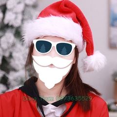 Mũ Noel chất nhung viền lông dài cao cấp hóa trang Giáng Sinh cực đẹp