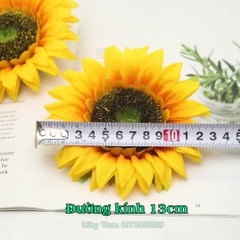 Đầu bông Hoa hướng dương 5 lớp 13cm vải lụa trang trí cắm hoa cầm múa biểu diễn