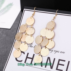 Bông tai dài tua rua cổ trang nhiều kiểu dáng lá, hoa tai tua rua E1