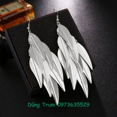 Bông tai dài tua rua cổ trang nhiều kiểu dáng lá, hoa tai tua rua E1