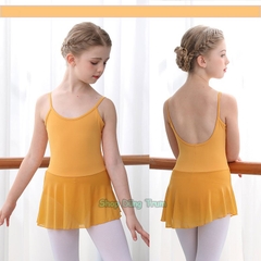Váy bale múa 2 dây thiết kế 2 lớp co giãn thấm hút mồ hôi cho bé DT3013