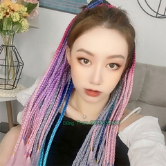 Tóc Giả Thắt Bính Highlight Phong Cách, Tóc Giả Tết Bím Đủ Các Màu Cho Nữ