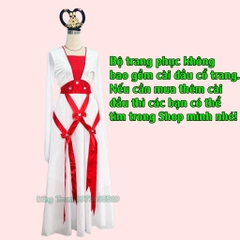 Trang phục hóa trang Hằng Nga cổ trang nơ đỏ, trang phục múa đương đại cho nhóm siêu đẹp