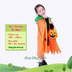 Túi bí ngô hóa trang Halloween chất liệu vải không dệt