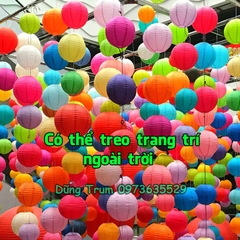 Đèn Lồng Vải Lụa Chống Nước Trang Trí Tết Trung Thu, Lồng Đèn Vải Lụa Tròn Decor Hàng Quán