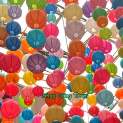 Đèn Lồng Vải Lụa Chống Nước Trang Trí Tết Trung Thu, Lồng Đèn Vải Lụa Tròn Decor Hàng Quán