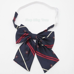 Nơ cà vạt học sinh chiều dài 33cm họa tiết kẻ sọc vương miện làm đồng phục cà vạt và nơ học sinh
