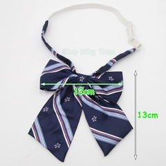 Nơ cà vạt học sinh chiều dài 33cm họa tiết kẻ sọc vương miện làm đồng phục cà vạt và nơ học sinh