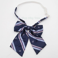 Nơ cà vạt học sinh chiều dài 33cm họa tiết kẻ sọc vương miện làm đồng phục cà vạt và nơ học sinh
