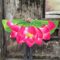 Quạt đại hoa sen nan dài 1m, quạt múa hoa sen cỡ lớn kích thước 2m