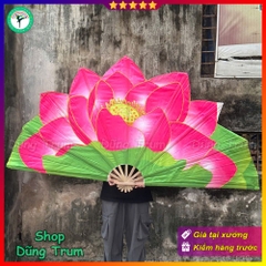Quạt đại hoa sen nan dài 1m, quạt múa hoa sen cỡ lớn kích thước 2m