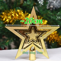 Ngôi Sao trang trí cây thông Noel, phụ kiện Sao làm decor cây thông Giáng Sinh