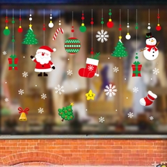 Decal NOEL 2025 trang trí Giáng Sinh 2 mặt hít tĩnh điện dán kính dễ gỡ không keo