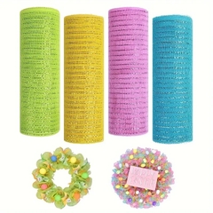 Cuộn ruy băng dài 9m trang trí Noel, cuộn duy băng lưới trang trí hoa làm nơ phụ kiện