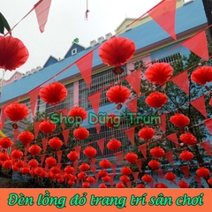 Sỉ COMBO 100 Đèn lồng tổ ong đỏ chất liệu nilong chống nước treo trang trí Tết siêu đẹp