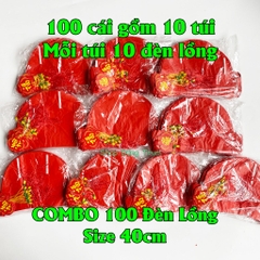 Sỉ COMBO 100 Đèn lồng tổ ong đỏ chất liệu nilong chống nước treo trang trí Tết siêu đẹp