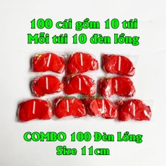 Sỉ COMBO 100 Đèn lồng tổ ong đỏ chất liệu nilong chống nước treo trang trí Tết siêu đẹp