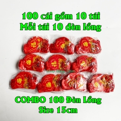 Sỉ COMBO 100 Đèn lồng tổ ong đỏ chất liệu nilong chống nước treo trang trí Tết siêu đẹp