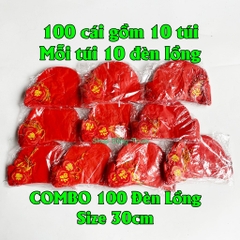Sỉ COMBO 100 Đèn lồng tổ ong đỏ chất liệu nilong chống nước treo trang trí Tết siêu đẹp