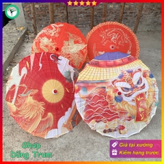 Ô cổ trang họa tiết đặc sắc trang trí Tết, ô trang trí Long Lân Phượng siêu đẹp