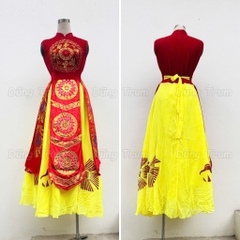 Trang phục Âu Lạc đỏ vàng hóa trang Âu Lạc kích thước người lớn