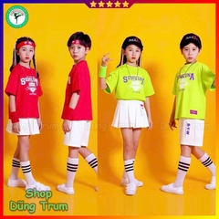 Trang Phục Nhảy Hiện Đại Aerobic Xanh Đỏ Siêu Đẹp