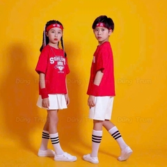 Trang Phục Nhảy Hiện Đại Aerobic Xanh Đỏ Siêu Đẹp