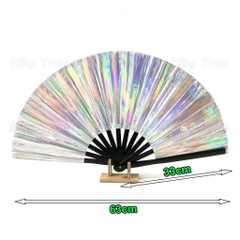 Quạt Múa Quạt Võ KungFu Vải Phản Quang Xương Tre Cao Cấp Dày Mịn