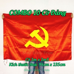 Sỉ Combo 10 Cờ Đảng kích thước chuẩn chất vải Satanh chịu nắng mưa