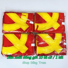Sỉ Combo 10 Cờ Đảng kích thước chuẩn chất vải Satanh chịu nắng mưa