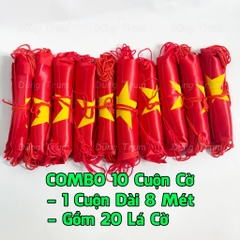 Sỉ 10 Cuộn Cờ Dây Sao Đảng chất vải Satanh đẹp chịu nắng mưa treo trang trí Quốc Khánh 2/9