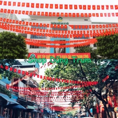 Sỉ 10 Cuộn Cờ Dây Sao Đảng chất vải Satanh đẹp chịu nắng mưa treo trang trí Quốc Khánh 2/9