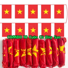 Sỉ 10 Cuộn Cờ Dây Sao Đảng chất vải Satanh đẹp chịu nắng mưa treo trang trí Quốc Khánh 2/9
