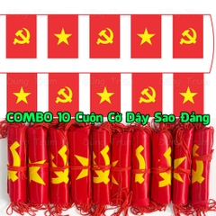 Sỉ 10 Cuộn Cờ Dây Sao Đảng chất vải Satanh đẹp chịu nắng mưa treo trang trí Quốc Khánh 2/9