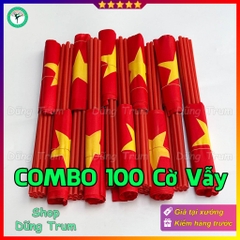 Combo 100 Cờ Vẫy Tổ Quốc vải phi bóng đẹp, cờ Tổ quốc cầm tay