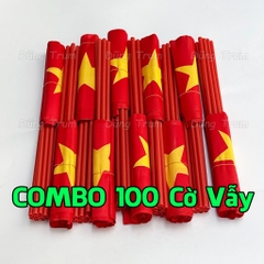 Combo 100 Cờ Vẫy Tổ Quốc vải phi bóng đẹp, cờ Tổ quốc cầm tay