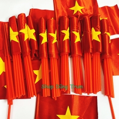 Combo 100 Cờ Vẫy Tổ Quốc vải phi bóng đẹp, cờ Tổ quốc cầm tay