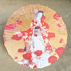 Ô Cổ Trang phong cách Nhật Bản trụ gỗ vải lụa trang trí biểu diễn siêu đẹp