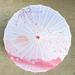 Ô Cổ Trang phong cách Nhật Bản trụ gỗ vải lụa trang trí biểu diễn siêu đẹp