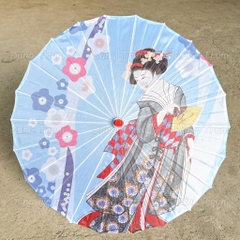 Ô Cổ Trang phong cách Nhật Bản trụ gỗ vải lụa trang trí biểu diễn siêu đẹp