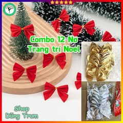 Combo 12 Nơ nhỏ 5cm trang trí Noel, phụ kiện nơ trang trí Giáng Sinh