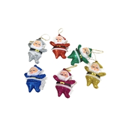 Sét 6 ông già Noel trang trí Giáng Sinh kích thước 5*6cm đủ màu sắc