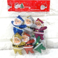 Sét 6 ông già Noel trang trí Giáng Sinh kích thước 5*6cm đủ màu sắc