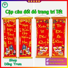 Câu đối Tết trang trí, cặp câu đối đỏ kích thước số đỏ thần tài 79cm trang trí Tết