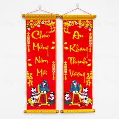 Câu đối Tết trang trí, cặp câu đối đỏ kích thước số đỏ thần tài 79cm trang trí Tết