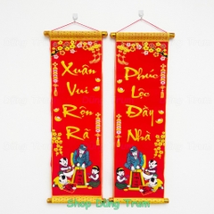 Câu đối Tết trang trí, cặp câu đối đỏ kích thước số đỏ thần tài 79cm trang trí Tết